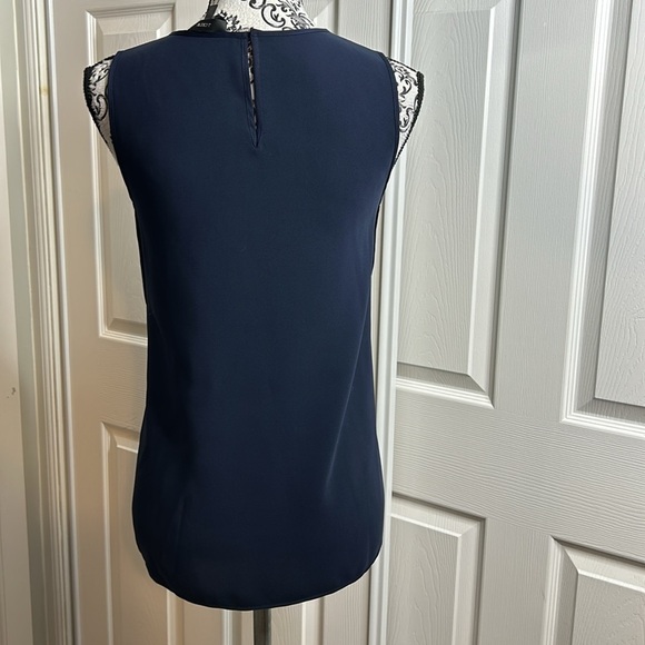 J Crew Gold Blue Sleeveless Blouse 00 - Picture 3 of 6